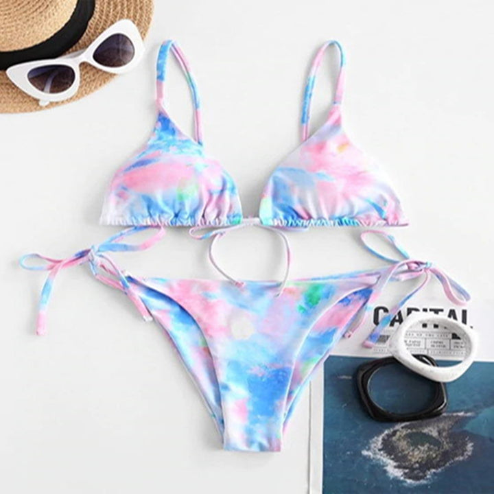 Femme Tie-Dye Snor Bikini Sæt Stilla