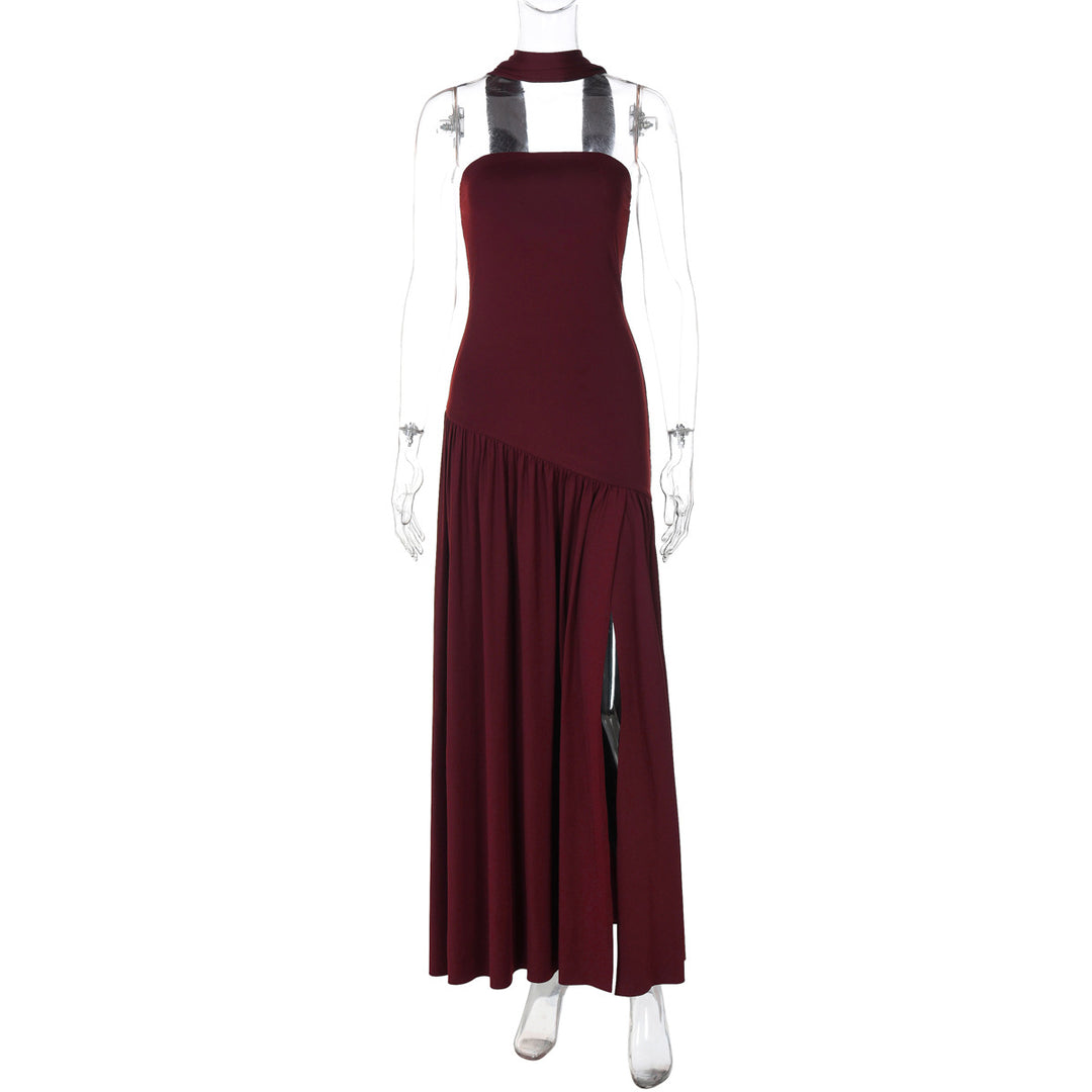 Dame maxikjole med raffineret cut-out-design og asymmetrisk søm Skovae