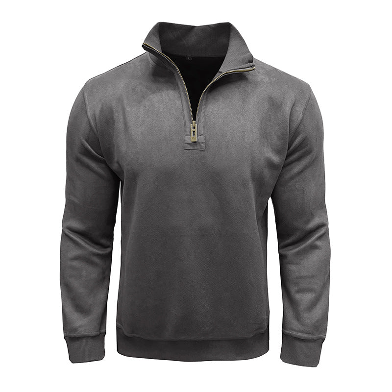 Herrer Fleece Pullover med Ståkrave Stilla