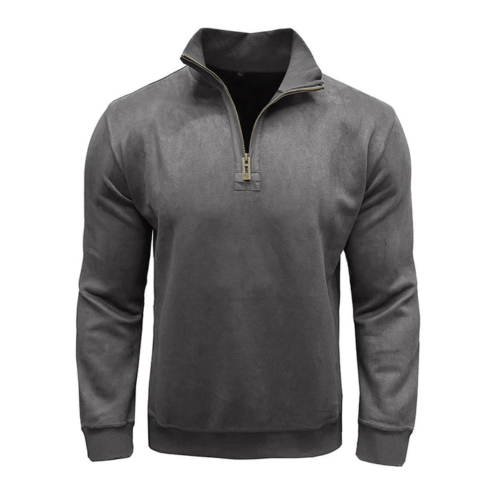Herrer Fleece Pullover med Ståkrave Stilla