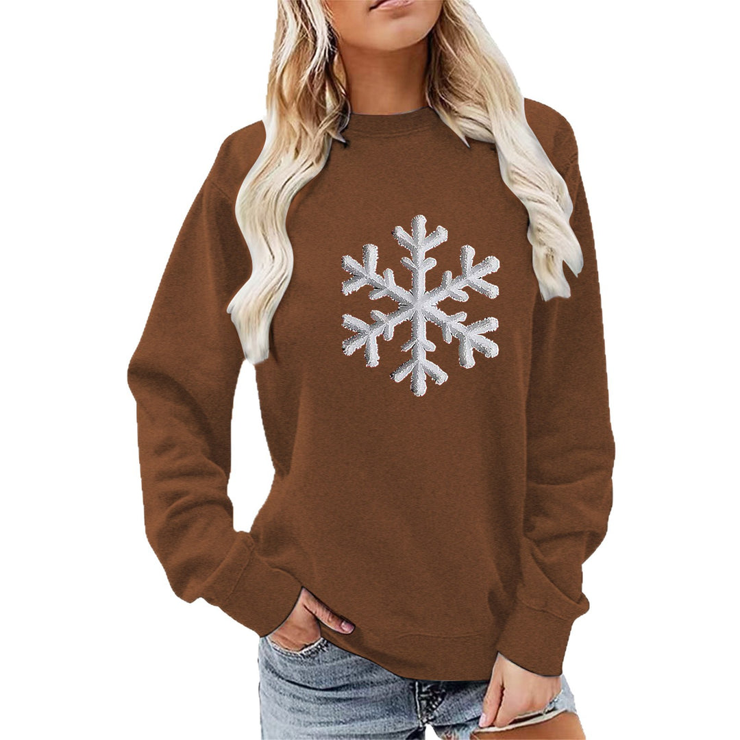 Kvinders sweatshirt med funklende snefnugdesign og afslappet pasform Stilla