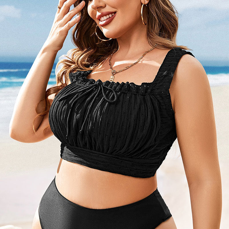 Dame Cropped Bikini-Top med Flæsedetalje Skovae