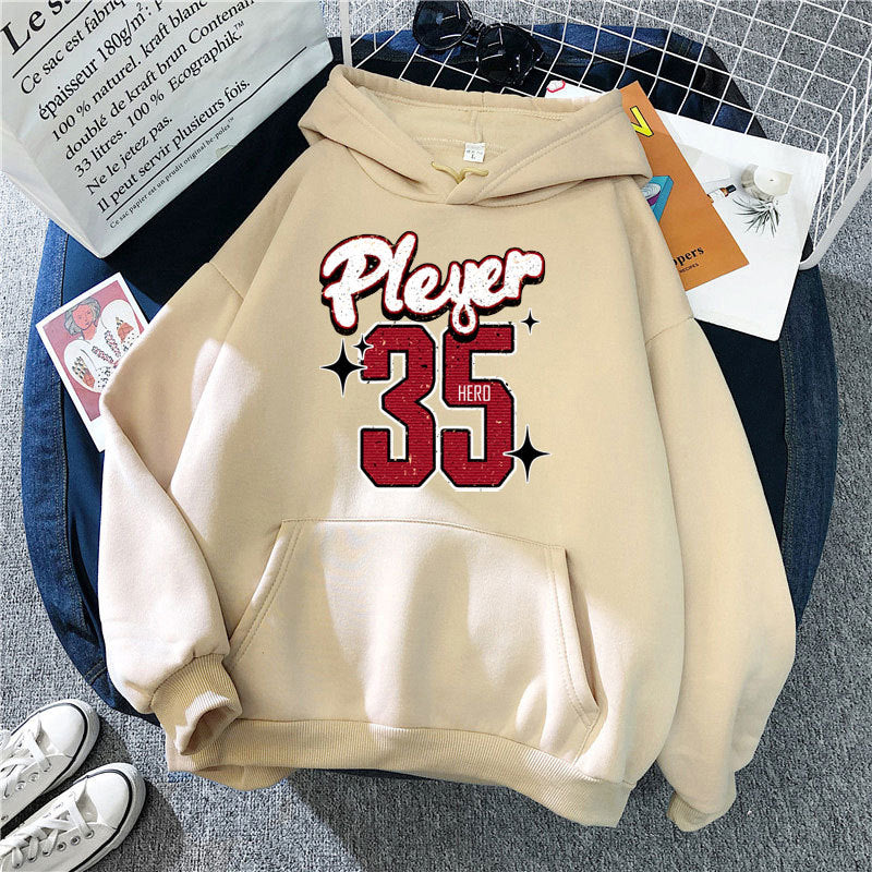 Kvindelig hætte sweatshirt med kreativ basketball design Skovae