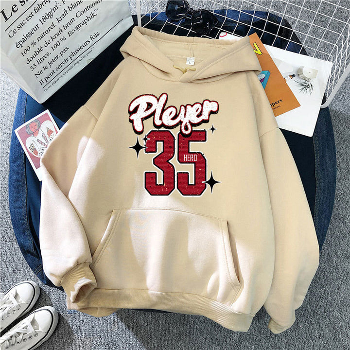 Kvindelig hætte sweatshirt med kreativ basketball design Skovae