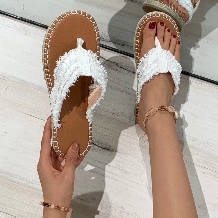 Dame toe separator sandaler med fashionable frynser og blødt fodseng Stilla