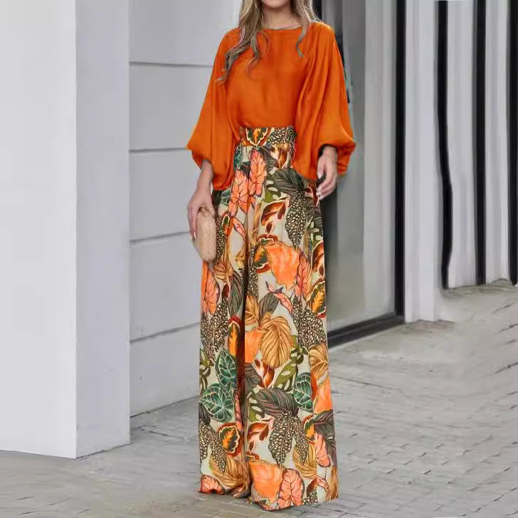 Damer Glamourøs Haremshose med høj talje og blomster mønster Stilla