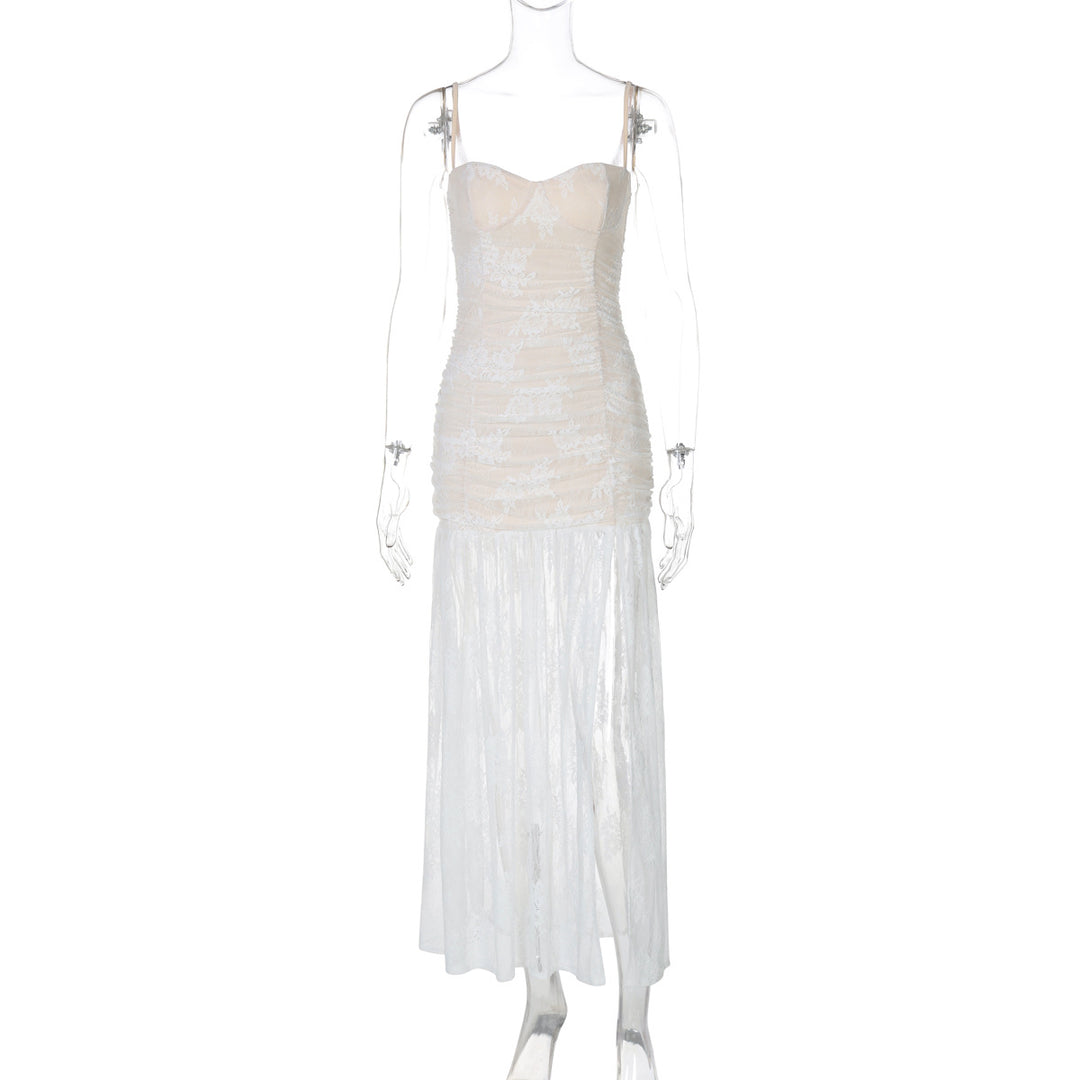 Dame Exquisite Bryllupskjole med lagdelt chiffon-nederdel og elegante spidsdetaljer Stilla