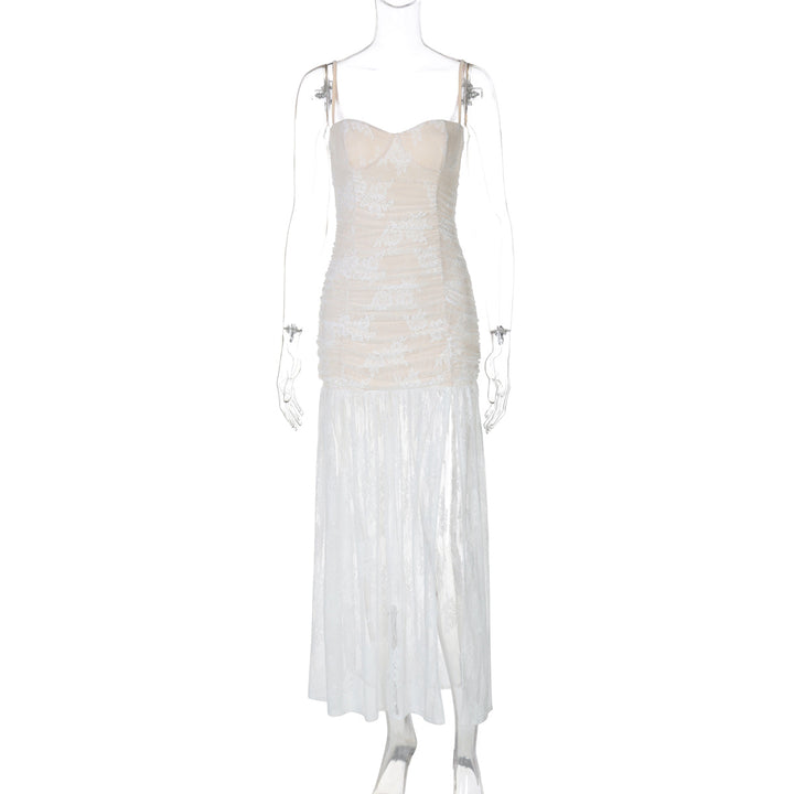 Dame Exquisite Bryllupskjole med lagdelt chiffon-nederdel og elegante spidsdetaljer Stilla