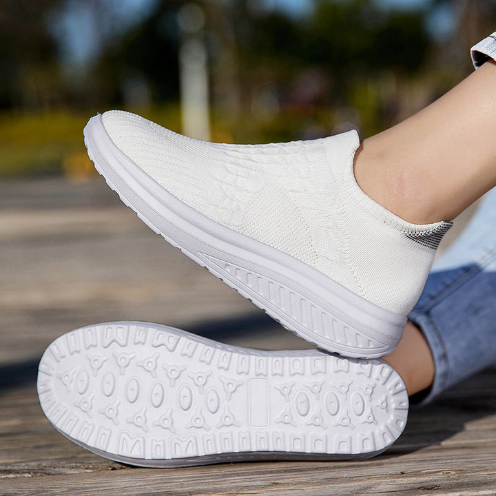 Dame Slip-On Sport Sneakers med åndbart strikdesign Stilla