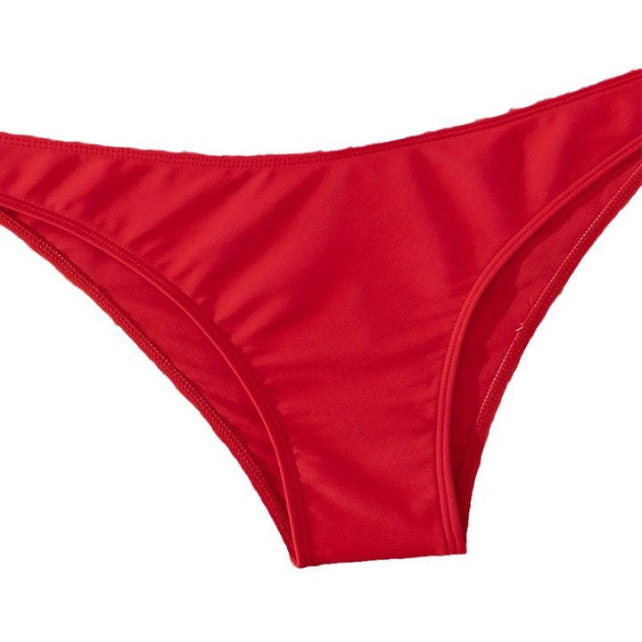 Damer Høj taljede Bikini-sæt med smalle stropper og elastisk bæltedragt Skovae