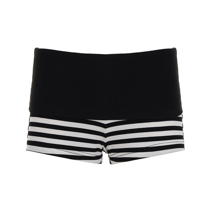 Dame Sporty shorts med bred elastisk bund og moderne stribemønster Skovae