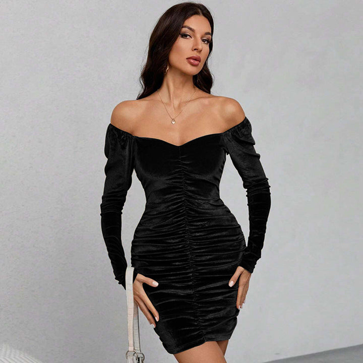 Stilla | Sexy Velours Fitted Bodycon Mini Kjole