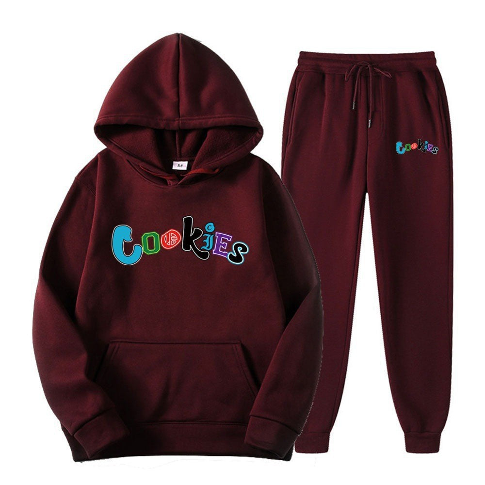 Women's Hoodie og Jogging Pants Sæt med Farverig Grafikprint Skovae