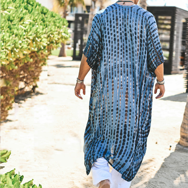 Herrer afslappet strandkimono med tropisk mønster Stilla