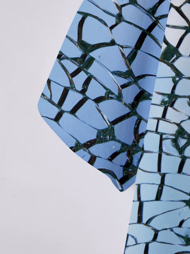Herrer Poloshirt med kreativ mosaikdesign og åndbare egenskaber Stilla