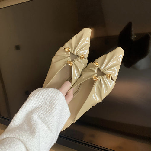 Dame Spidsesko Slip-On Mules med dekorativ knude-detail Stilla