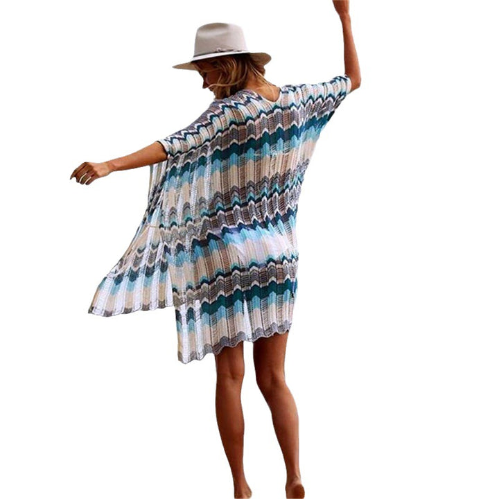Dame Strandponcho med legende frynse-design Stilla
