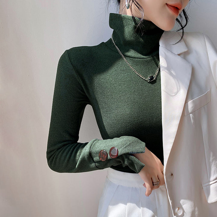 Kvinder Langærmet Turtleneck lavet af fint ribbet materiale Stilla