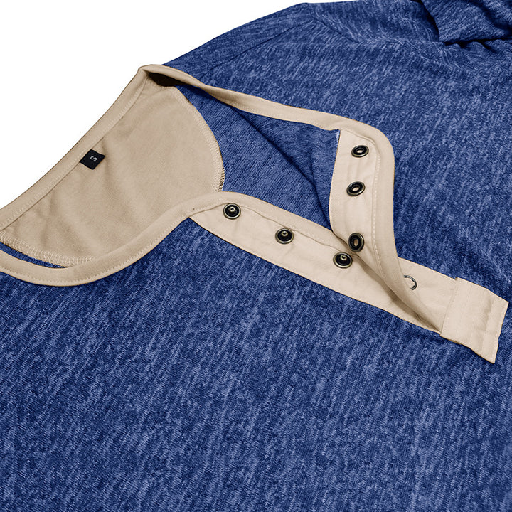 Herre Langærmet Henley-skjorte med kontrasterende knapper og ergonomisk snit Stilla