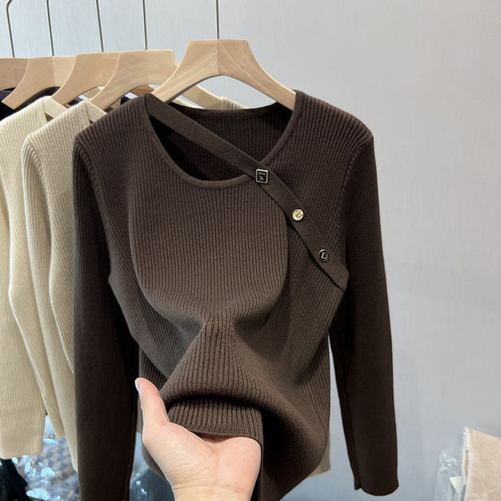 Stilla | Strikbluse i Ribstrik