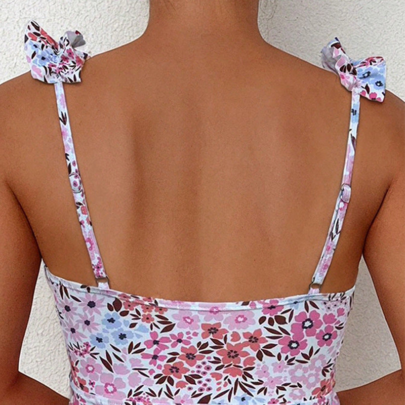 Damer one-piece badedragt med legende flæse design og blomsterudskæring Stilla
