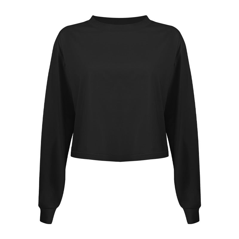 Dame afslappet cropped langærmet skjorte med løs pasform og blødt materiale Stilla