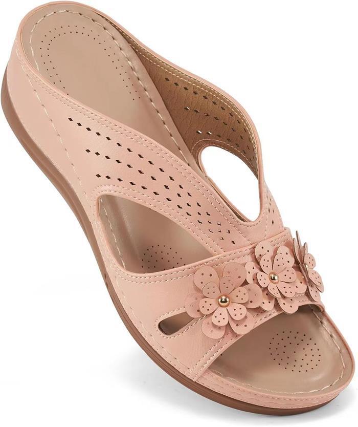 Dame Sandaler med elegante blomsterapplikationer og åndbart design Stilla