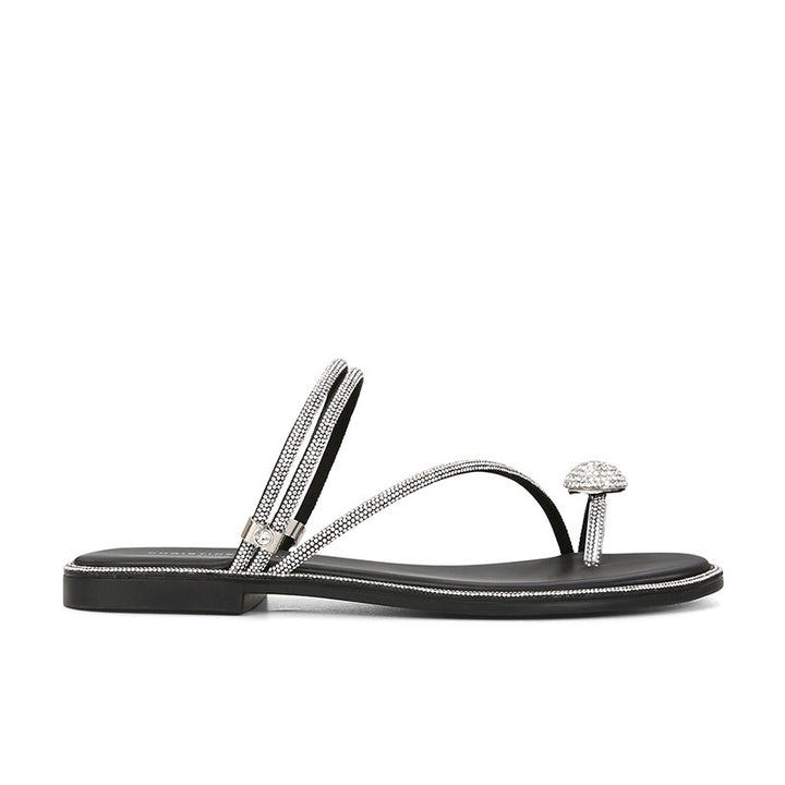 Damernes Elegante med Rhinsten-pyntede Rutsch-sandaler Stilla