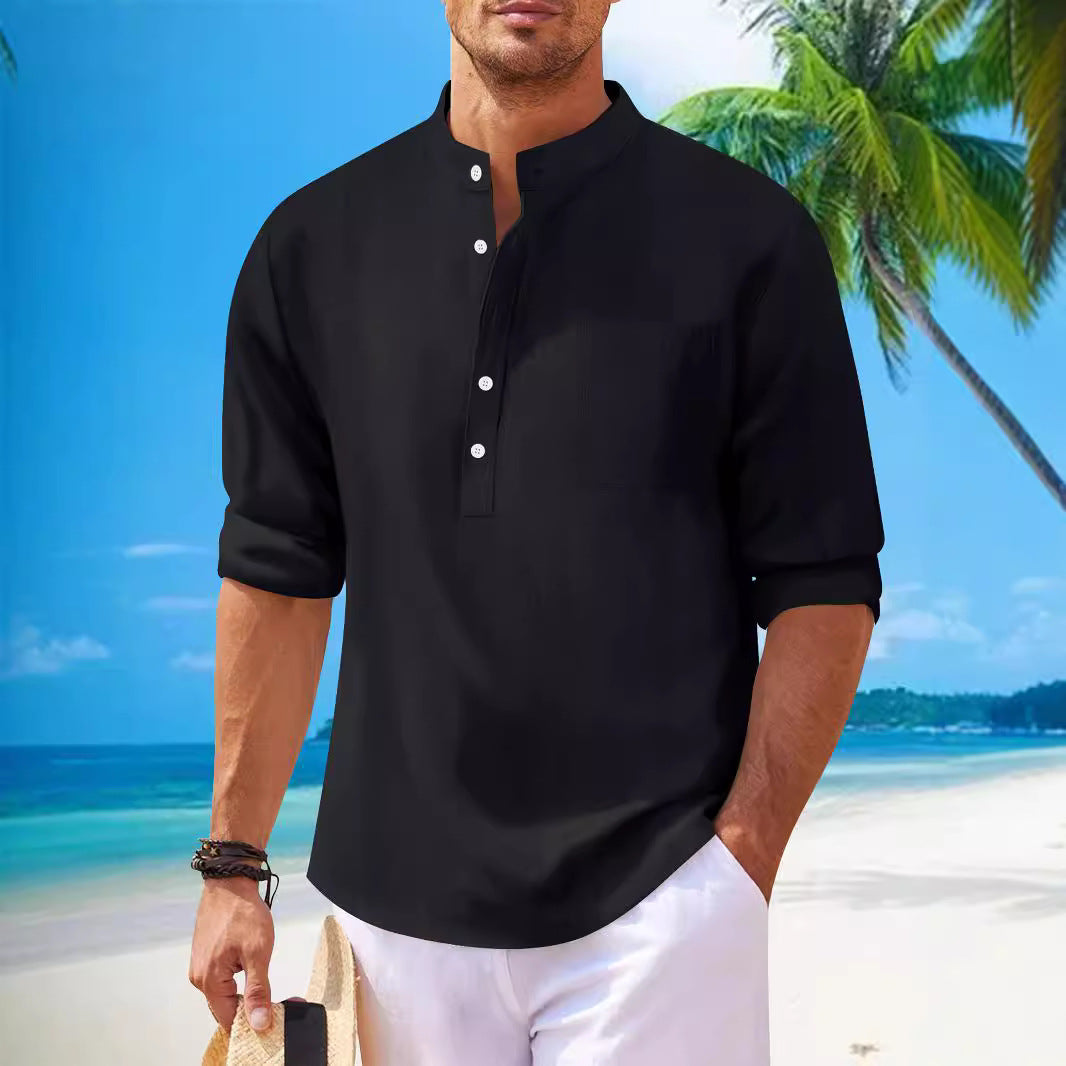 Herrer afslappet linned bluse Stilla