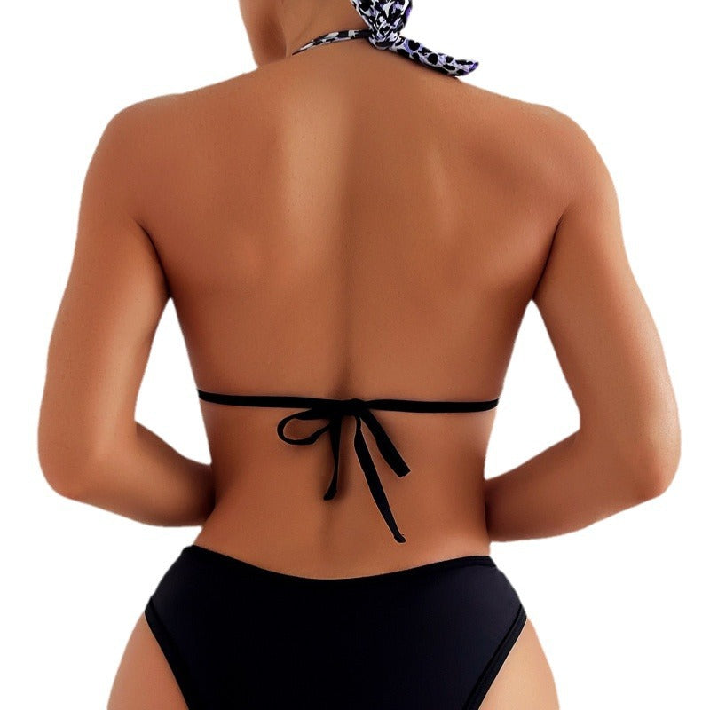 Dame Triangel-Bikini-Sæt med moderne netdetaljer og iøjnefaldende mønster Stilla