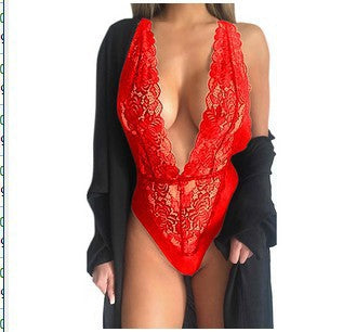 Dame spidserbodystocking med dyb udskæring Stilla