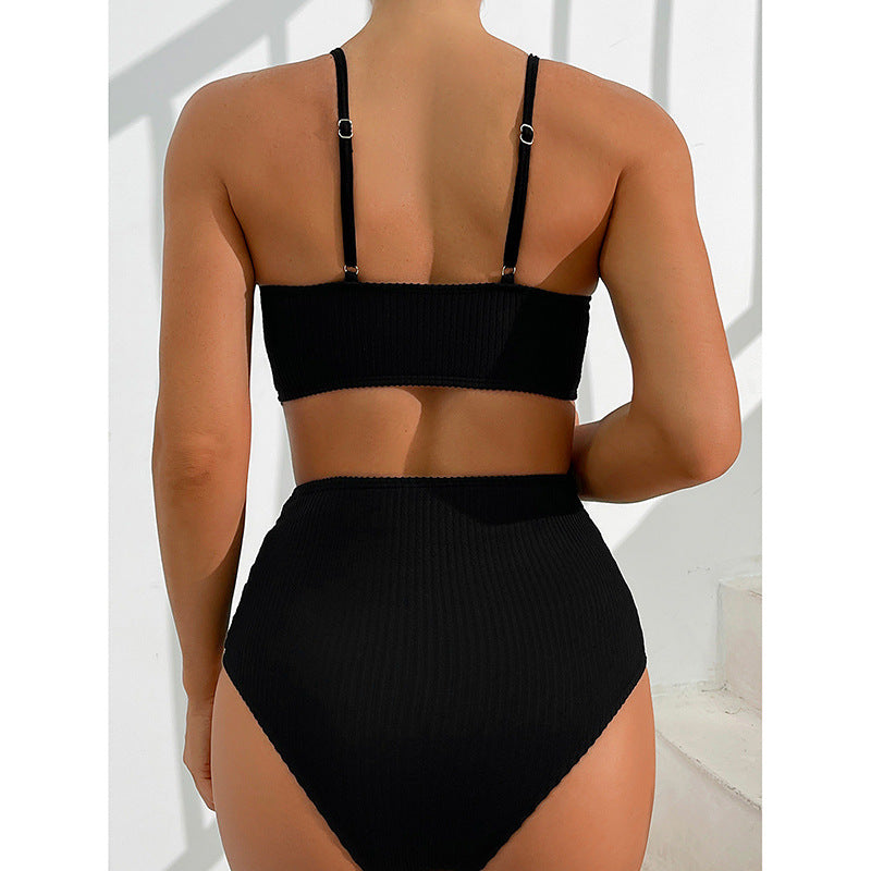 Damer Høj talje Bikini med raffineret indpaknings top Stilla