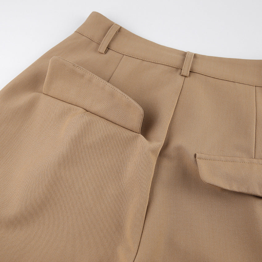 Dame bred chinos med høj talje og elegant plissering Stilla