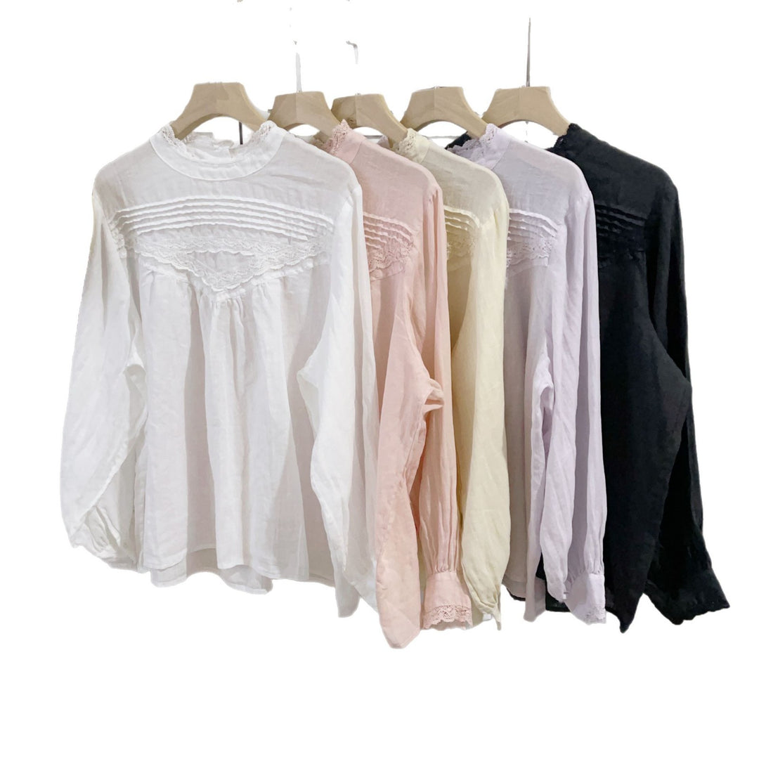Femme elegant Bluse med spidsen detalje Stilla