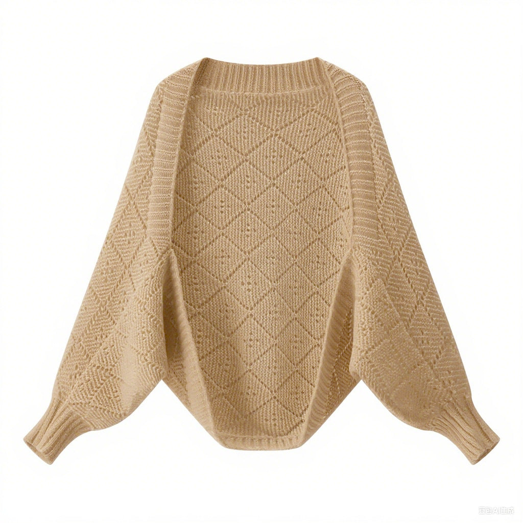 Kvinders hyggelige strikket pullover i moderne diamantmønster Stilla
