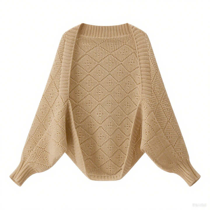 Kvinders hyggelige strikket pullover i moderne diamantmønster Stilla