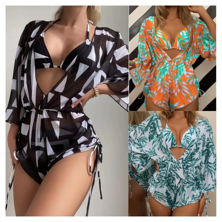 Dame Tropical Print Badedragt Sæt Stilla