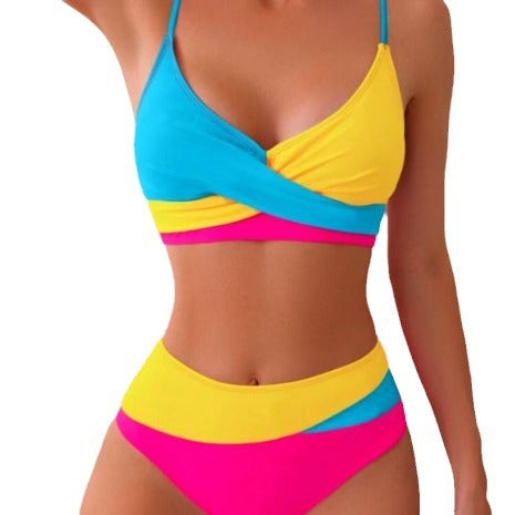 Dame bikini sæt med moderigtig omslagsdesign og høj talje trusse Skovae