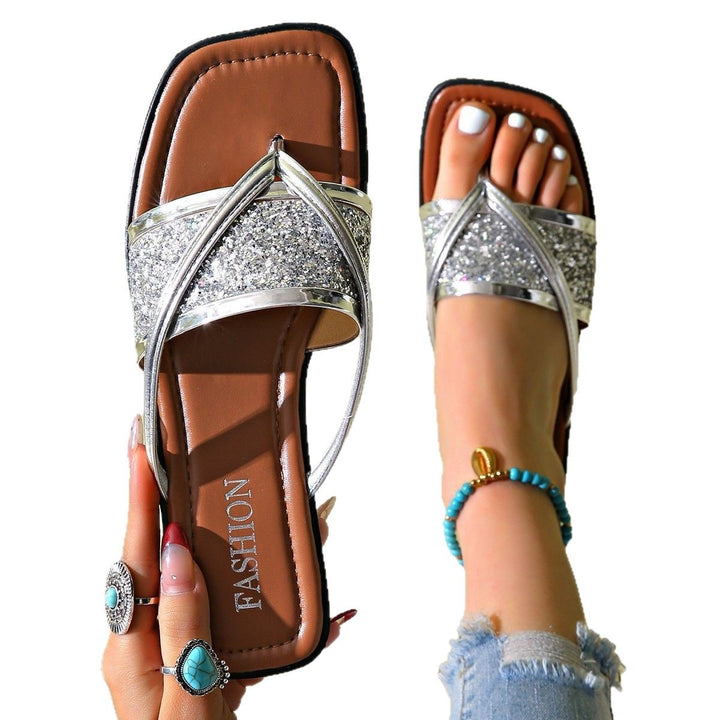 Dame Glitrende Remsandaler med elegant Kruzifix-design Stilla