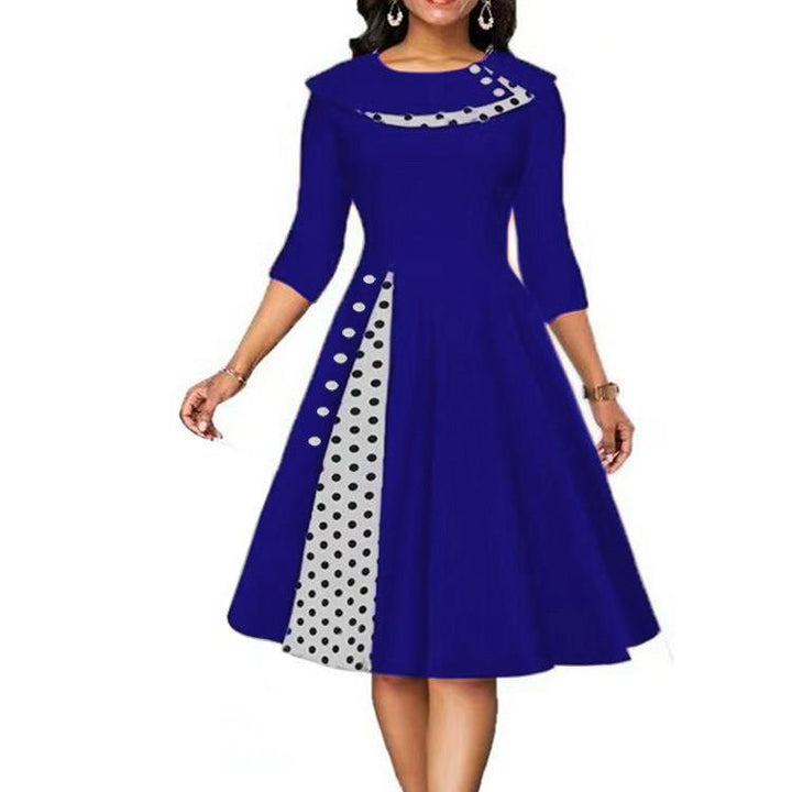 Dame vintage-kjole med moderne kontrastdesign Stiila