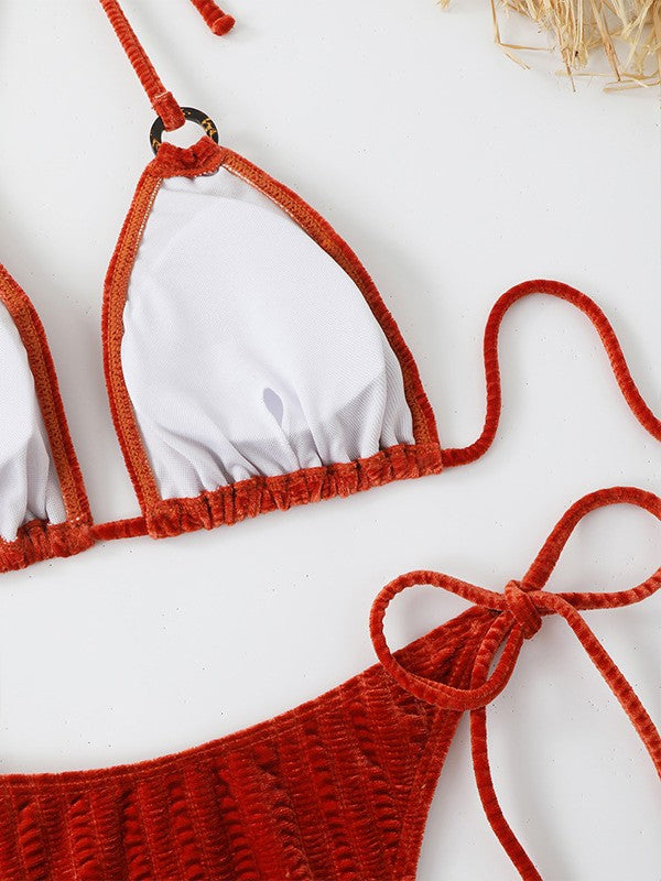 Kvinder Samt Trekant Bikini-Sæt Stilla