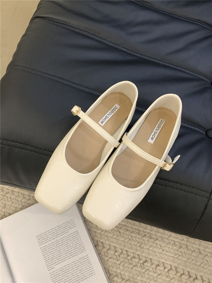 Dame elegante Mary Jane ballerinaer med justerbar rem Stilla