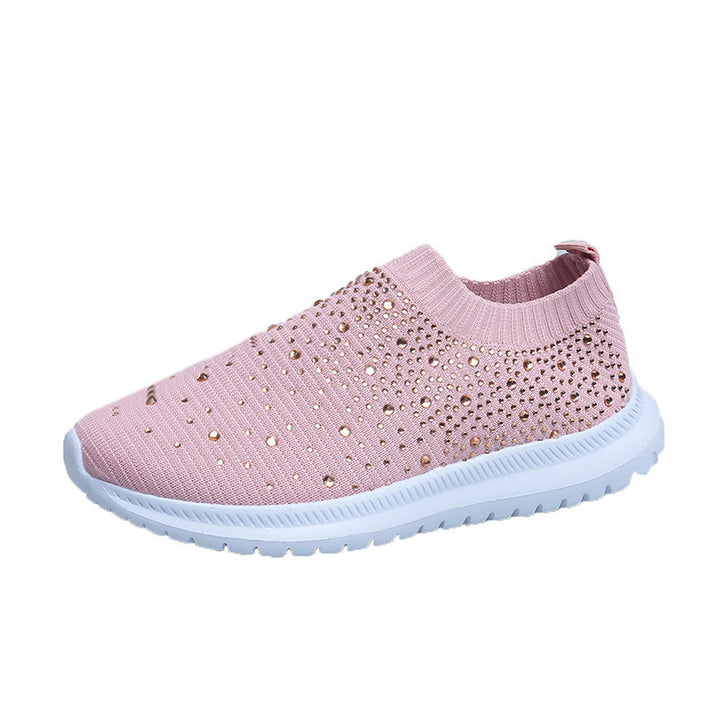 Dame Glitrende Sneakers med elastisk strikket overdel og skridsikker sål Stilla