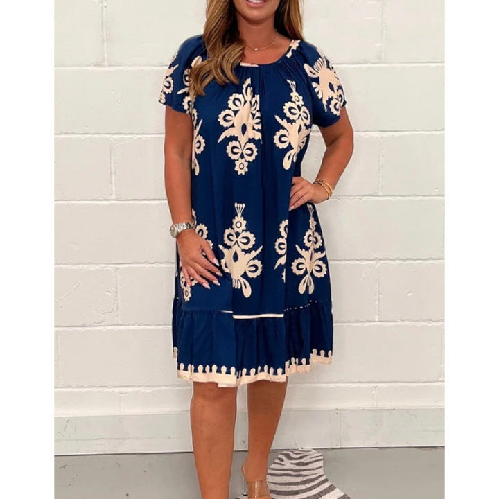 Stilla | Chic Sommer Floral Kort Ærme Kjole