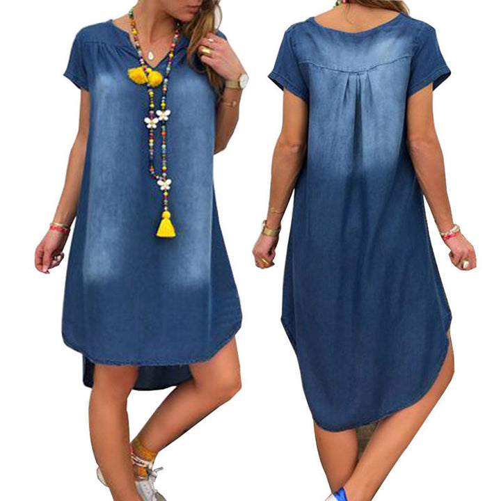 Dame Relaxed Fit Denim Shift Kjole Stilla