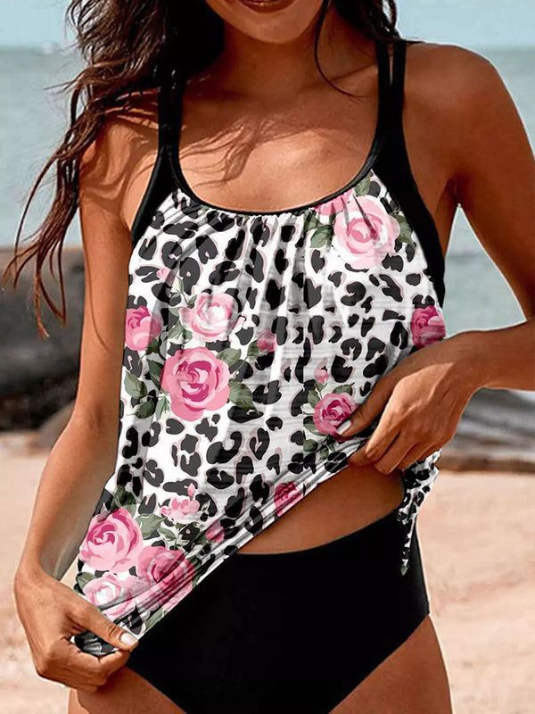 Dame Tankini med blomstret print og sporty snit Stilla