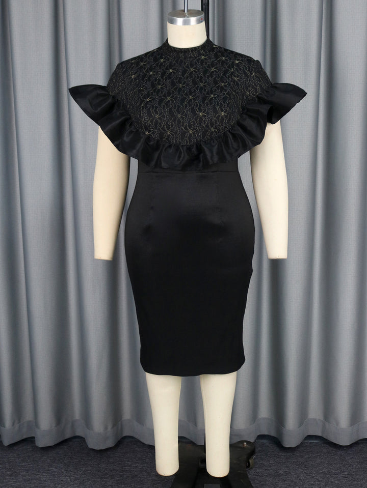 Damer Elegant kjole med spidsetop og voluminøse flæser Skovae