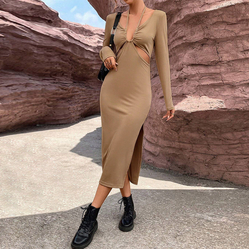 Stilla | Elegant-Kjole Slim-Fit Bodycon Langærmet Kjole
