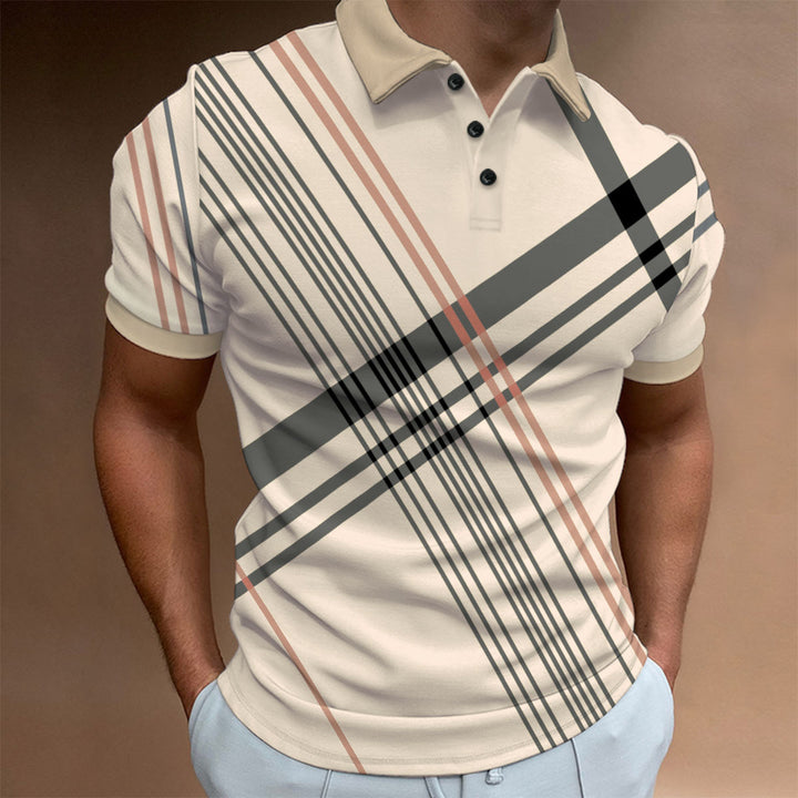 Herren moderigtigt Poloshirt med moderne linje design og krave Stilla