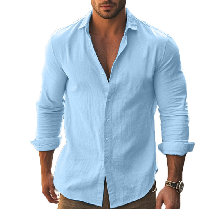 Herrer elegant langærmet skjorte med moderne slim-fit snit og praktiske detaljer Stilla
